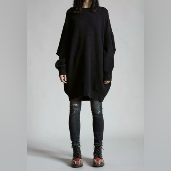 R13 Sweaters - R13 Grunge Sweatshirt Dress Washed Black NWT